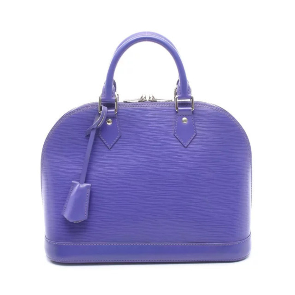Louis Vuitton Alma Handbag Leather Epi Purple